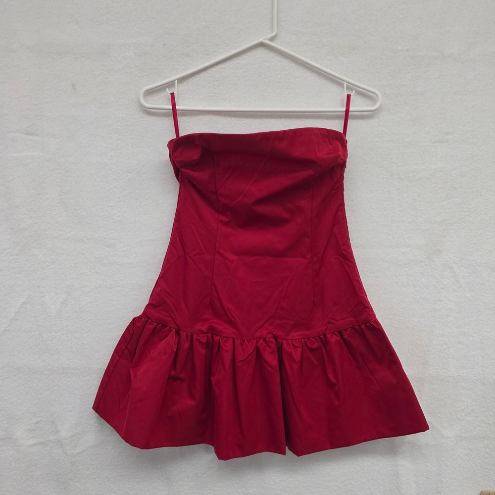 Motel Rocks Red Drop Waist Ruffle top XXS Strappy Party Cocktail